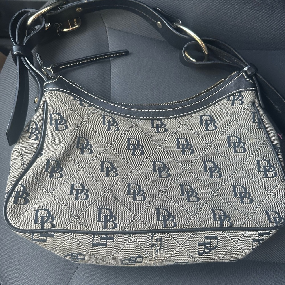 Dooney & Bourke Black and Cream Shoulder Bag